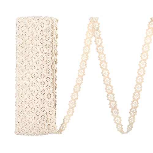 BOHUIZ 15 Yard Vintage Spitzenband, Schleifenband Beige Baumwolle Spitzenborte Dekoband Zierband Spitzenborte für Nähen Handwerk Hochzeit Deko Geschenkbox BOHUIZ 15 Yard Vintage Spitzenband, Schleifenband Beige Baumwolle Spitzenborte Dekoband Zierband Spitzenborte für Nähen Handwerk Hochzeit Deko Geschenkbox von BOHUIZ