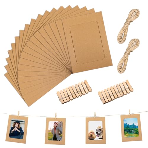 BOHUIZ 20 Stück Kraftpapier Bilderrahmen, Papier Fotorahmen Baby Fotogirlande Foto Banner mit Klammern Hängende Karton Albumrahmen für Mädchen Jungen Party Deko Geburtstag Hochzeit Jubiläum BOHUIZ 20 Stück Kraftpapier Bilderrahmen, Papier Fotorahmen Baby Fotogirlande Foto Banner mit Klammern Hängende Karton Albumrahmen für Mädchen Jungen Party Deko Geburtstag Hochzeit Jubiläum von BOHUIZ