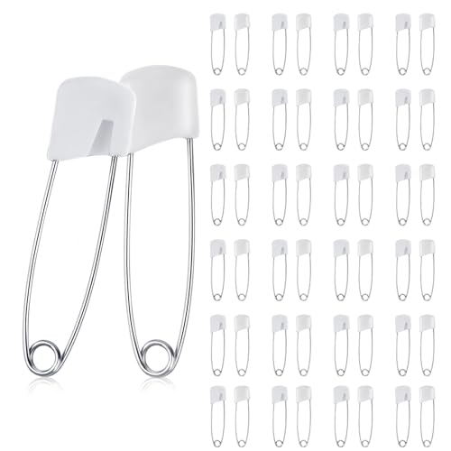 BOHUIZ 50 Stück Sicherheitsnadeln Klein, 40mm Safety Pins Edelstahl Sicherheitsnadel Anstecknadeln für Kleidung Kunsthandwerk Nähen von BOHUIZ