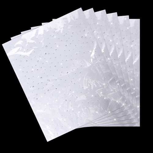 BOHUIZ 6 Blatt Bügelbilder für Kleidung, zum Aufbügeln auf Kristall-Strass-Aufkleber, Glitzer-Hotfix-Strasssteine, flache runde Strasssteine, Transfer-Flicken für DIY Handwerk (2 mm, 3 mm) von BOHUIZ