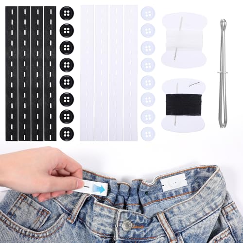 BOHUIZ 8 Stück Hosenversteller Elastisch, Verstellbare Elastischer Hosenbund, hosenbund enger machen, Hosen Enger Machen Clip, Hosenspanner für Damen Herren Kinder Hosenknöpfe zum Enger Machen BOHUIZ 8 Stück Hosenversteller Elastisch, Verstellbare Elastischer Hosenbund, hosenbund enger machen, Hosen Enger Machen Clip, Hosenspanner für Damen Herren Kinder Hosenknöpfe zum Enger Machen von BOHUIZ