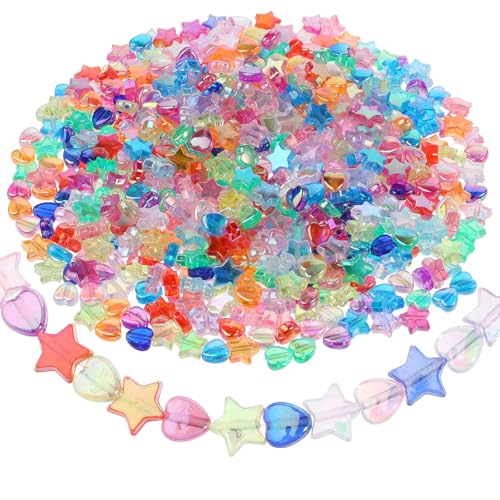 BOHUIZ 700 Stück Perlen zum Auffädeln, Bunte Sternform Perlen und Herzperlen Acryl Bastelperlen Perlen für Armbänder für DIY Handwerk Armbänder Schmuckherstellung Halsketten Selber Machen BOHUIZ 700 Stück Perlen zum Auffädeln, Bunte Sternform Perlen und Herzperlen Acryl Bastelperlen Perlen für Armbänder für DIY Handwerk Armbänder Schmuckherstellung Halsketten Selber Machen von BOHUIZ