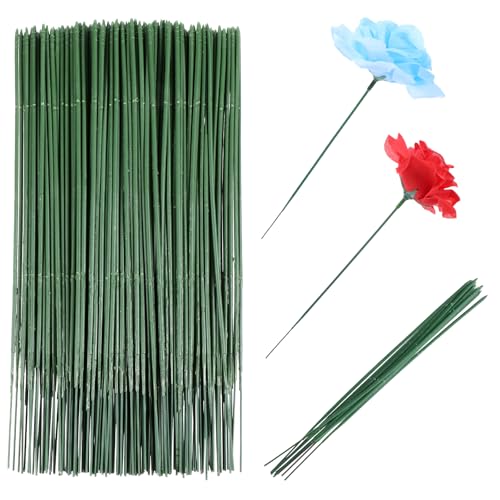 BOHUIZ Blumenstiele aus Kunststoff, grüner Draht, künstliche Blumenstiele für Bastelarbeiten, Blumenarrangement, DIY-Zubehör, Blumenstrauß, Kranzherstellung (17 cm), 100 Stück von BOHUIZ