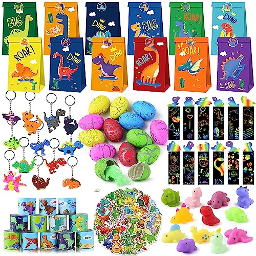 BOIKOKY 122PCS Dino Mitgebsel Kindergeburtstag, Dinosaurier Party Geschenktüten mit Schlüsselanhänger Aufkleber Schnapparmband Dino Eier Give Aways Kindergeburtstag für Junge BOIKOKY 122PCS Dino Mitgebsel Kindergeburtstag, Dinosaurier Party Geschenktüten mit Schlüsselanhänger Aufkleber Schnapparmband Dino Eier Give Aways Kindergeburtstag für Junge von BOIKOKY