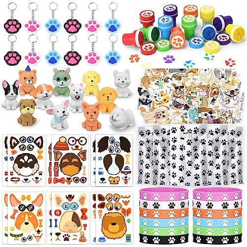 122Pcs Hunde Partygeschenke, Hunde Motto Geburtstagsparty Zubehör, Enthalten 12 Hunde Party Geschenktüten, 12 Hunde DIY Gesichtsaufkleber, 12 Hunde Schlüsselanhänger und 50 Hundeaufkleber für Kinder 122Pcs Hunde Partygeschenke, Hunde Motto Geburtstagsparty Zubehör, Enthalten 12 Hunde Party Geschenktüten, 12 Hunde DIY Gesichtsaufkleber, 12 Hunde Schlüsselanhänger und 50 Hundeaufkleber für Kinder von BOIKOKY