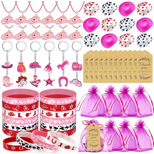 BOIKOKY Cowgirl Mitgebsel für Mädchen mit Mini Cowgirl Hüten, Cowgirl Halsketten, Silikonarmbändern & Geschenktüten, Western Geburtstag & Rodeo Party Zubehör BOIKOKY Cowgirl Mitgebsel für Mädchen mit Mini Cowgirl Hüten, Cowgirl Halsketten, Silikonarmbändern & Geschenktüten, Western Geburtstag & Rodeo Party Zubehör von BOIKOKY