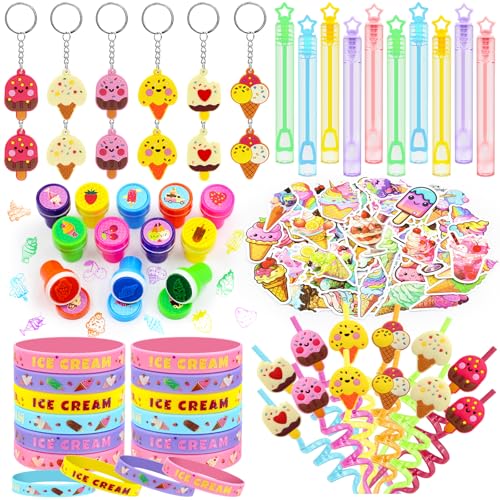 BOIKOKY 110 Tlg Eiscreme Party Favoriten Set - Spaßige Und Bunte Partyartikel Für Kinder, Enthält Wiederverwendbare Trinkhalme, Armbänder, Stempel, Schlüsselanhänger Und Aufkleber BOIKOKY 110 Tlg Eiscreme Party Favoriten Set - Spaßige Und Bunte Partyartikel Für Kinder, Enthält Wiederverwendbare Trinkhalme, Armbänder, Stempel, Schlüsselanhänger Und Aufkleber von BOIKOKY
