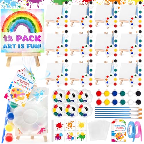 Mini-Leinwand-Malerei-Partytüten zum Selbermachen, inklusive Staffelei, Acrylfarbe, Spritz-Tattoos, Pinsel und Paletten, Großpackung für Kinder, Kunst-Partygeschenke mit Geschenktüten und Etiketten Mini-Leinwand-Malerei-Partytüten zum Selbermachen, inklusive Staffelei, Acrylfarbe, Spritz-Tattoos, Pinsel und Paletten, Großpackung für Kinder, Kunst-Partygeschenke mit Geschenktüten und Etiketten von BOIKOKY