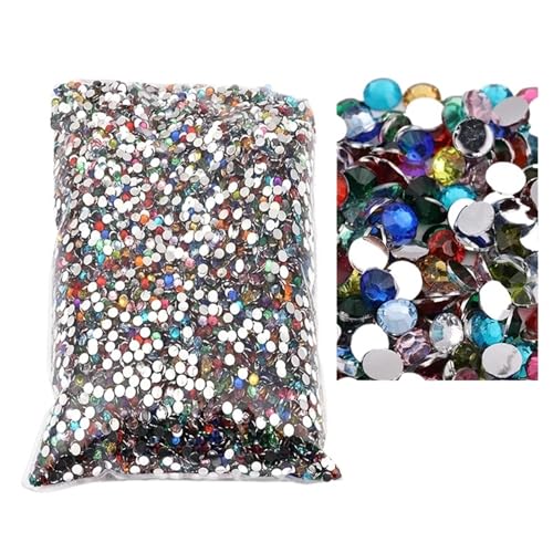 10000 stücke Große Paket Harz Nicht Hot Fix Strass Groß Großhandel Flache Kristalle Nagel Diy Glitters Stein Hotfix Strasssteine(Multi-colored,2mm) von BOJHGO