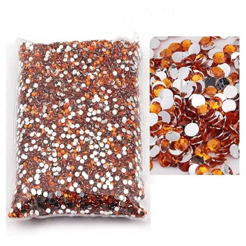 10000 stücke Große Paket Harz Nicht Hot Fix Strass Groß Großhandel Flache Kristalle Nagel Diy Glitters Stein Hotfix Strasssteine(Orange,4mm) von BOJHGO