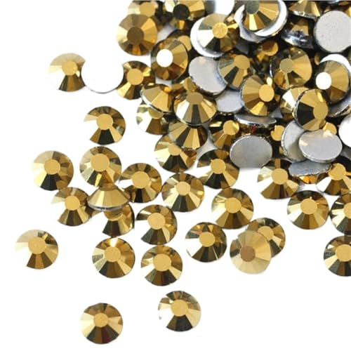 1440 Stück Mine Gold Nicht Hotfix Strasssteine ​​Kristall Lose Flatback Glas Strasssteine ​​Für Nail Art Dekorationen Hotfix Strasssteine(SS6) von BOJHGO