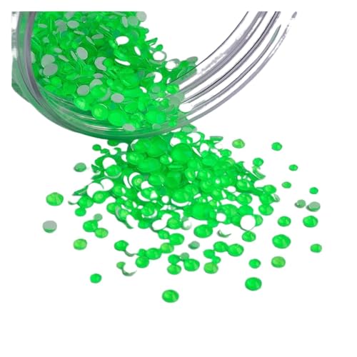 1440 Stück Mix-Größen Glas Flache Rückseite Strass Glitzer Rund Diamant Nicht Hotfix Kleber Auf Strass for DIY Nagel Kunst Hotfix Strasssteine(Green) von BOJHGO