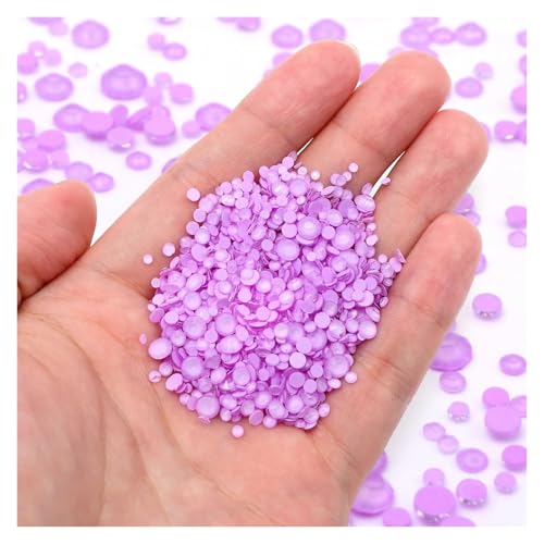 1440 Stück Mix-Größen Glas Flache Rückseite Strass Glitzer Rund Diamant Nicht Hotfix Kleber Auf Strass for DIY Nagel Kunst Hotfix Strasssteine(Light Violet) von BOJHGO