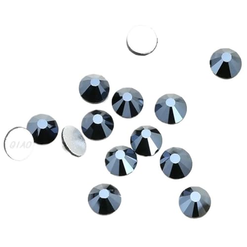 300 Stück Super-Glitzer-Strasssteine, schwarz, glänzend, nicht HotFix, flache Rückseite, Glas-Strasssteine, Kleiderdekorationen Hotfix Strasssteine(3.0mm) von BOJHGO