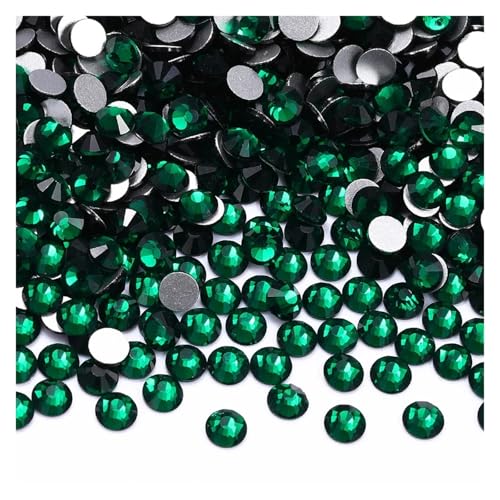 Glaskristall-Strasssteine, nicht Hotfix, flache Rückseite, Glitzersteine, Nagelkunst-Dekorationen, DIY-Zubehör Hotfix Strasssteine(Green,SS30-288Pcs) von BOJHGO