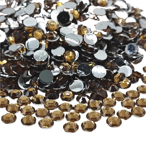 Harz-Strasssteine, silberfarbene Unterseite, Kaffeerot, Zirkonia, nicht Hotfix, flache Rückseite oder Nagelkunst, Kleidungsstück-Dekoration, Basteln, DIY Hotfix Strasssteine(Coffee,4mm-2500pcs) von BOJHGO