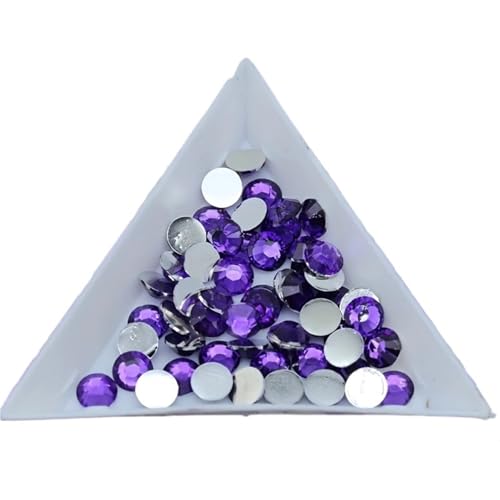 Harz-Strasssteine, silberfarbene Unterseite, rosa/lila Serie, nicht Hotfix-Flatback-Strasssteine ​​für Nagelkunst, Bekleidungsdekoration, DIY Hotfix Strasssteine(Purple,2mm-5000pcs) von BOJHGO