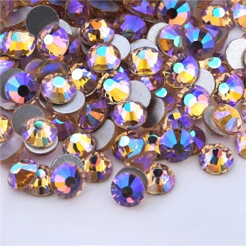 Kristallgelbe 3D-Nagelkunst-Dekorationen, flache Rückseite, Strasssteine, kein HotFix-Kleber, Kristall, Hochzeitskleid Hotfix Strasssteine(Ss20-1440pcs) von BOJHGO