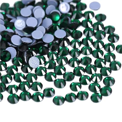 Smaragdgrüne Hot Fix Flatback Strasssteine ​​Glas Strass Hotfix Bügelbild Aufnäher Stoff Dekorationen Accessoires Hotfix Strasssteine(SS6-1440PCS) von BOJHGO