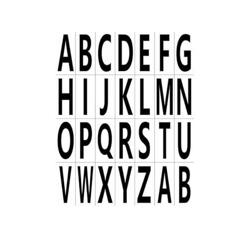 BOKIOESDE 20x einfach Selbstklebende Buchstabenaufkleber, stark und wasserfest, für jedes Projekt, Selbstklebende Zahlenaufkleber, stark klebend, Schwarzer Buchstabe von BOKIOESDE
