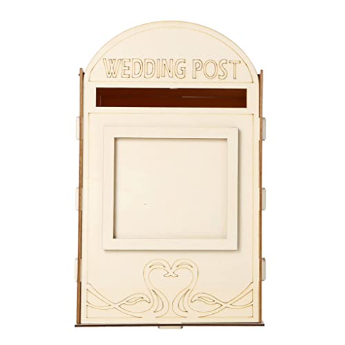 BOKIOESDE Kartenbox für Hochzeit, romantischer Briefkasten aus Holz, einfacher Stil, DIY-Kartenbehälter, Künstlerdekoration, JM01618 von BOKIOESDE