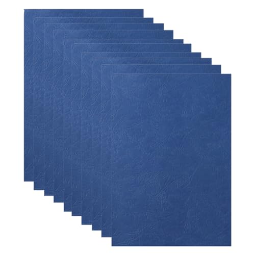 BOLAXHCA Papiereinband, A4-Einband mit Lederstruktur, 8,27 X 11,69 Präsentations-Einband Aus Leder mit Narbenmuster, Marineblau von BOLAXHCA