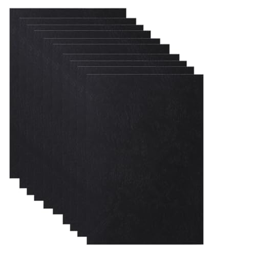 BOLAXHCA Papiereinband, A4-Einband mit Lederstruktur, 8,27 X 11,69 Präsentations-Einband Aus Leder mit Narbenstruktur, Schwarz von BOLAXHCA