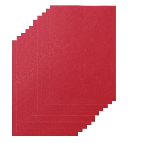 BOLAXHCA Papiereinband, A4-Einband mit Lederstruktur, 8,27 X 11,69 Präsentations-Einband mit Ledermaserung, Rot von BOLAXHCA