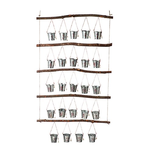 Rustikaler Adventskalender aus Holz mit 24 Eimern Rustikaler Adventskalender aus Holz mit 24 Eimern von BOLTZE