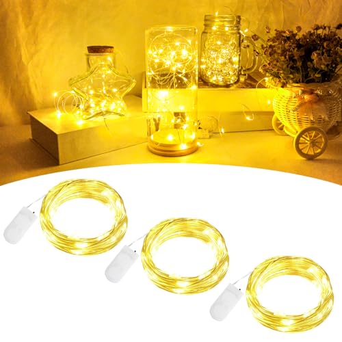 BOLWEO LED Lichterkette Batterie 3 Stück 2m 20Leds Warmweiß Mini LED Lichterkette mit Batterie Kupfer Drahtlichterkette für Party, Weihnachten, Halloween,Schlafzimmer, Lichter Flasche Dekoration BOLWEO LED Lichterkette Batterie 3 Stück 2m 20Leds Warmweiß Mini LED Lichterkette mit Batterie Kupfer Drahtlichterkette für Party, Weihnachten, Halloween,Schlafzimmer, Lichter Flasche Dekoration von BOLWEO
