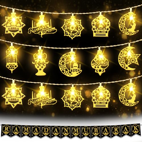 BOLWEO Lichterkette,Ramadan Deko Lichterkette Batterie Timer 3m/9.8ft 20 LEDs, Eid Ramadan Mubarak Dekorationen für Haus Garten Terrasse Innen Außen BOLWEO Lichterkette,Ramadan Deko Lichterkette Batterie Timer 3m/9.8ft 20 LEDs, Eid Ramadan Mubarak Dekorationen für Haus Garten Terrasse Innen Außen von BOLWEO
