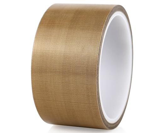 BOMEI PACK 1 Rolle 50mmx10m x0.18mm(T) Selbstklebend Teflonband, Hochtemperaturband, PTFE Glasgewebeband/Glasklebeband, High Temp Klebeband, Hitzebeständig bis 260°C von BOMEI PACK