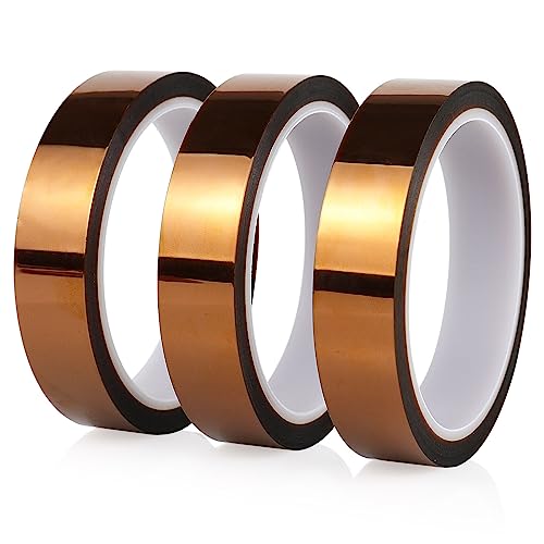 BOMEI PACK 3 Pcs 20mmx33m Polyimid film Tape Hohe Temp Klebeband 3D Drucker Hitzebeständiges Tape Polyimid Elektronik Isolierband BOMEI PACK 3 Pcs 20mmx33m Polyimid film Tape Hohe Temp Klebeband 3D Drucker Hitzebeständiges Tape Polyimid Elektronik Isolierband von BOMEI PACK