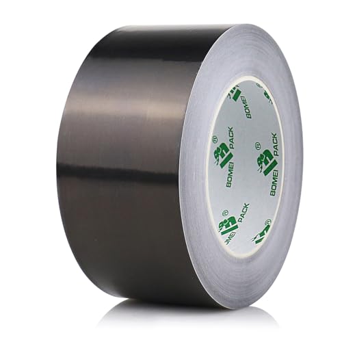 BOMEI PACK Schwarz Aluminium Klebeband 50mm x 50m - hitzebeständiges Isolierklebeband - Alu Klebeband für Dämmung - Alu Tape als Dichtband - selbstklebendes Aluband von BOMEI PACK