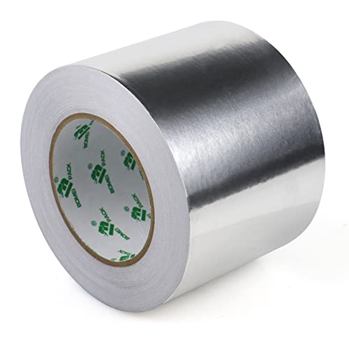 BOMEI PACK Aluminium Klebeban 100mm x 50 m, selbstklebendes Alu-Klebeband-Aluband, Wasserdichtes- und hitzebeständiges Band zum Versiegeln, Reparieren und Isolieren von BOMEI PACK