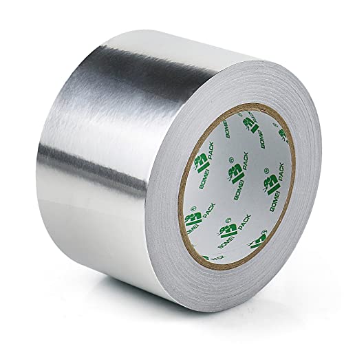 BOMEI PACK Aluminium-Klebeband, 75 mm x 50 m, selbstklebend, wasserfest und hitzebeständig, ideal zum Abdichten, Reparieren und Isolieren von BOMEI PACK