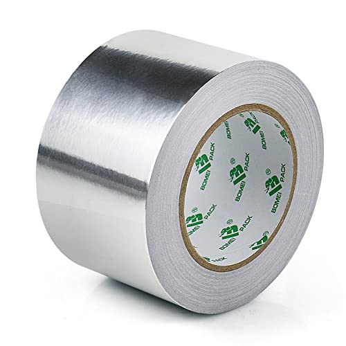 BOMEI PACK 75mmx50 Meter Aluminium Silber Klebeband Dichtband Band zum Reperaturband Alu Tape hitzebeständig und selbstklebend Aluminiumklebeband von BOMEI PACK