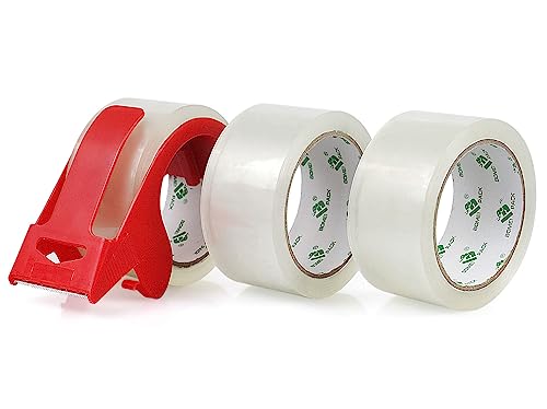 BOMEI PACK 3 Rollen Paketklebeband Klebeband Packband Verpackungsband Kartonband 66mx48mm Transparent Verpackungsmaterial für Pakete und Karton Packband mit hoher Klebkraft in Profi-Qualität von BOMEI PACK