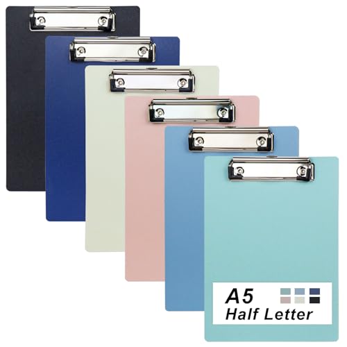 BOMEI PACK Kleine farbige Klemmbretter, 15,2 x 22,9 cm, 6 Stück, A5, Mini-Kunststoff-Menüblöcke, Quittungsklammern für Schule, Büro, Restaurant und Café, Hotel BOMEI PACK Kleine farbige Klemmbretter, 15,2 x 22,9 cm, 6 Stück, A5, Mini-Kunststoff-Menüblöcke, Quittungsklammern für Schule, Büro, Restaurant und Café, Hotel von BOMEI PACK