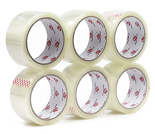 BOMEI PACK Packung mit 6 durchsichtigen Klebebändern – Heißschmelzklebstoff, 50 m lang, 48 mm breit, Packband, stark haftendes Premium-Packband von BOMEI PACK