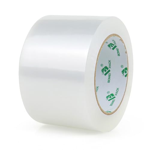 BOMEI PACK Paketklebeband Transparent, 72mmx100m Klebeband für Verpackungen, Umzug und Porto, 1 Roll Packband Transparent Rollen Ideal für Kartons und Paketbänder von BOMEI PACK