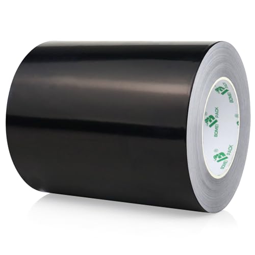 BOMEI PACK Schwarz Aluminium Klebeband 150mm x 50m - hitzebeständiges Isolierklebeband - Alu Klebeband für Dämmung - Alu Tape als Dichtband - selbstklebendes Aluband von BOMEI PACK