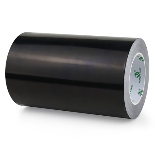 BOMEI PACK Schwarz 200mmx50m Aluminium Klebeband, selbstklebendes Alu Klebeband, Schwarz, Wasser- und hitzebeständig Band zum Versiegeln, Aluklebeband & Aluband von BOMEI PACK