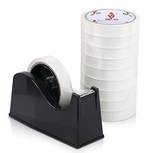 BOMEI PACK Transparentes Klebeband, 10 Rollen, 18 mm x 30 m, Mehrzweck-Klebeband, ideal für Zuhause, Büro und Schule von BOMEI PACK