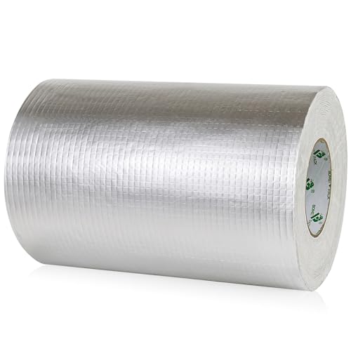 BOMEI PACK Wasserdichtes Klebeband 10mx25cmx1.5mm(T),Dichtungsband Selbstklebend, Butylkautschuk ​Aluminiumfolie dichtband für Dachleckage, Oberflächenriss und Rohrbruch von BOMEI PACK