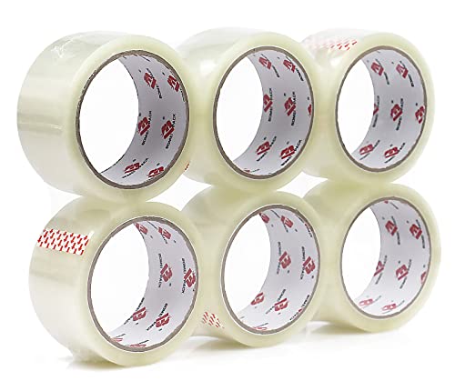 Packung mit 6 durchsichtigen Klebebändern – Heißschmelzklebstoff, 50 m lang, 48 mm breit, Packband, stark haftendes Premium-Packband Packung mit 6 durchsichtigen Klebebändern – Heißschmelzklebstoff, 50 m lang, 48 mm breit, Packband, stark haftendes Premium-Packband von BOMEI PACK