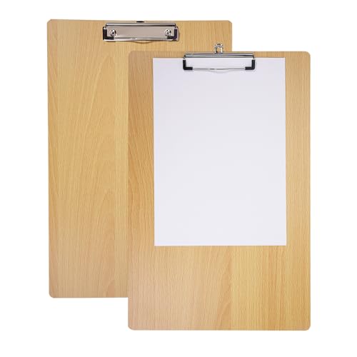 BOMKEE Extra große Klemmbretter, 27,9 x 43,2 cm, rechtliche Größe, vertikales Klemmbrett aus Holz mit niedrigem Profil-Clip für Künstler, Zeichnen, Skizzieren (2 Stück) von BOMKEE