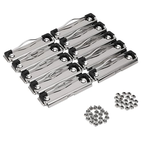 BOMKEE Klemmbrett Klammer, Metall Hartfaserplatten Clips Klemmbrett Klemme mit Gummifüßen und Befestigungsnieten zum Aufhängen für Klemmbretter, Klemmbrettmappe von BOMKEE