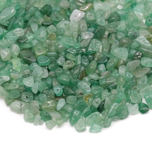 400 Stück Unregelmäßige Naturstein Perlen Perlen Zum Auffädeln Edelstein Chip Steinperlen Edelsteine Mit Loch Kristalle Steine Zum Basteln Edelsteine Schmuck, Heimdekoration, Weihnachten (Aventurin) von BOMULEZG