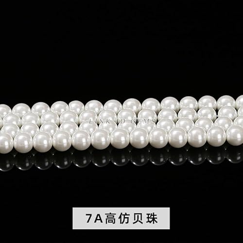 8mm Naturstein Perlen Set, Runde Edelsteinperlen zum Auffädeln, Schmuckperlen für DIY Armbänder & Halsketten, Kristall Beads für Schmuckherstellung – Verschiedene Steinsorten (Weiß) von BOMULEZG